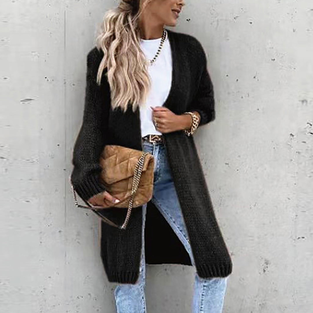 Cárdigan Largo con Corte Recto para Mujer | Ideal para el Invierno