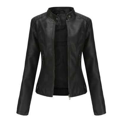 Chaqueta Corta con Cremallera Frontal y Cuello con Broches para Mujer | Ideal para la Media Estación
