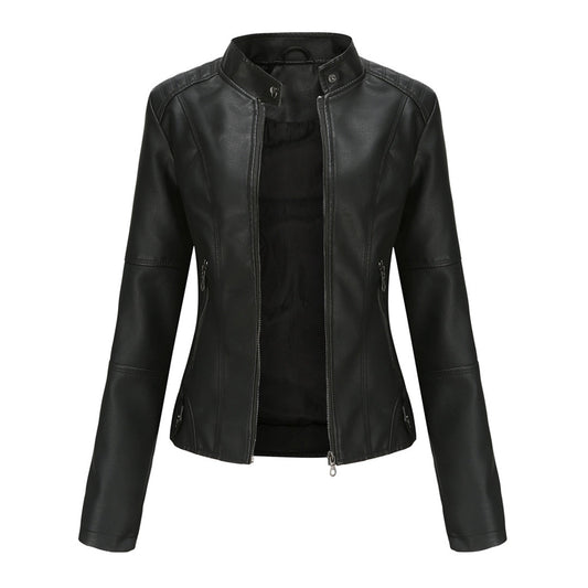 Chaqueta Corta con Cremallera Frontal y Cuello con Broches para Mujer | Ideal para la Media Estación