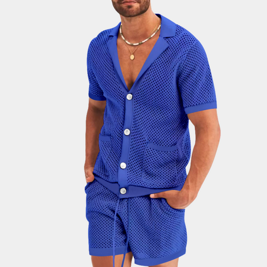 Conjunto Dos Piezas con Camisa de Manga Corta y Short con Cintura Elástica para Adultos | Ideal para Uso Diario