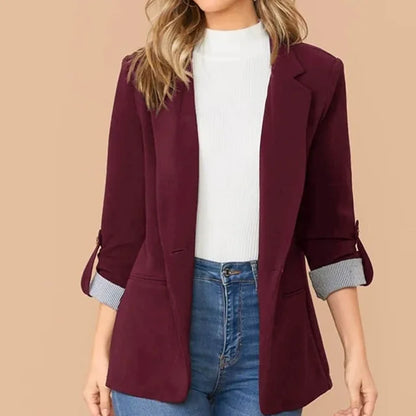 Blazer de Corte Relajado con Mangas Largas Remangables para Personas Adultas | Ideal para Uso Profesional e Informal