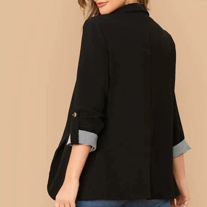 Blazer de Corte Relajado con Mangas Largas Remangables para Personas Adultas | Ideal para Uso Profesional e Informal