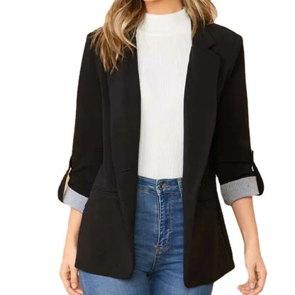 Blazer de Corte Relajado con Mangas Largas Remangables para Personas Adultas | Ideal para Uso Profesional e Informal