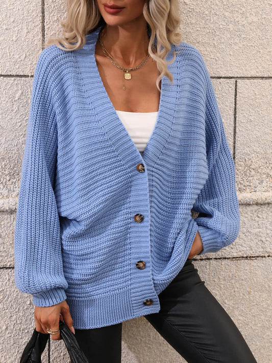 Cardigan De Corte Amplio Con Botones Frontales Para Mujer | Ideal Para Uso Diario Y Superposición