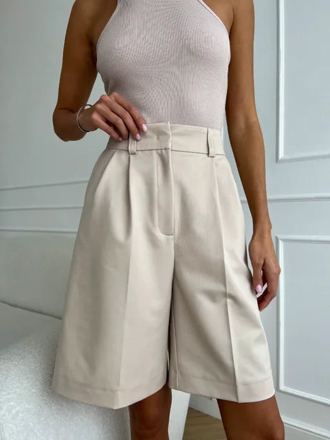 Short De Talle Alto Con Pernera Ancha Para Mujer | Ideal Para Primavera Y Verano