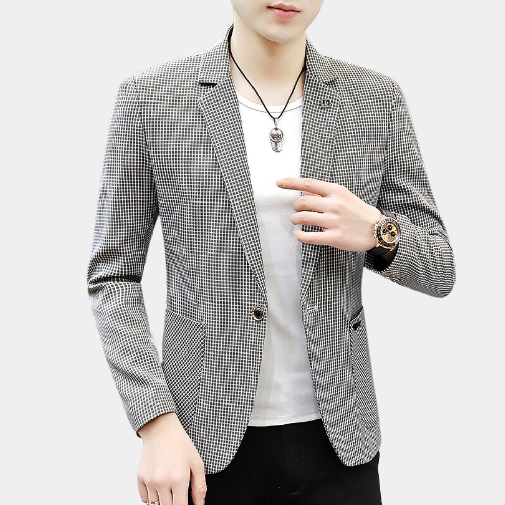 Blazer Con Motivo De Cuadros Para Hombre | Ideal Para Uso Profesional Y Diario