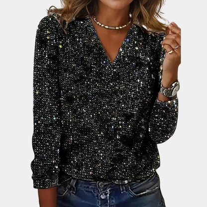 Top Con Detalles Decorativos Y Escote En V Para Mujer | Ideal Para Ocasiones Especiales