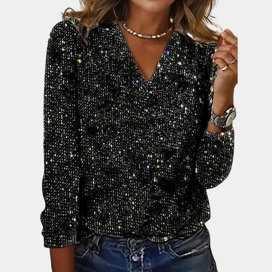 Top Con Detalles Decorativos Y Escote En V Para Mujer | Ideal Para Ocasiones Especiales