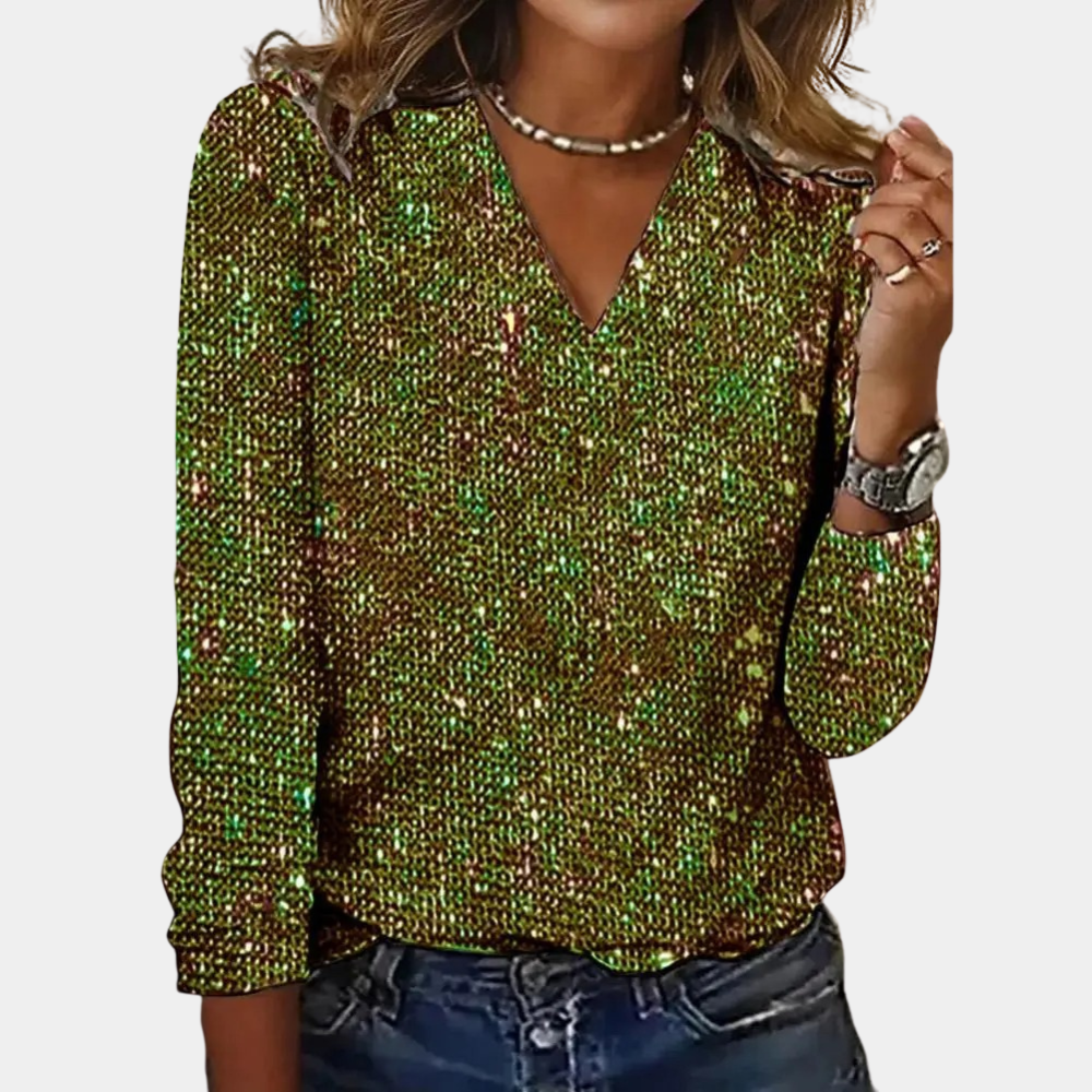 Top Con Detalles Decorativos Y Escote En V Para Mujer | Ideal Para Ocasiones Especiales