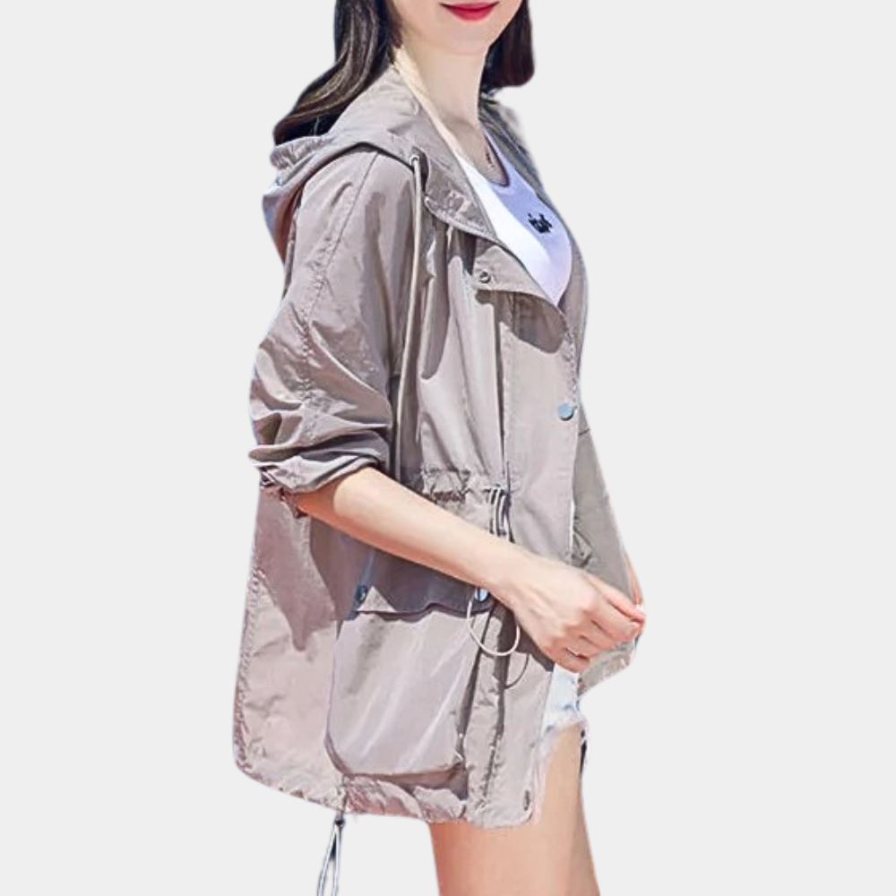 Chaqueta Blanca Ligeramente Oversize Con Capucha Integrada Para Mujer | Ideal Para Uso Diario Y Actividades Al Aire Libre