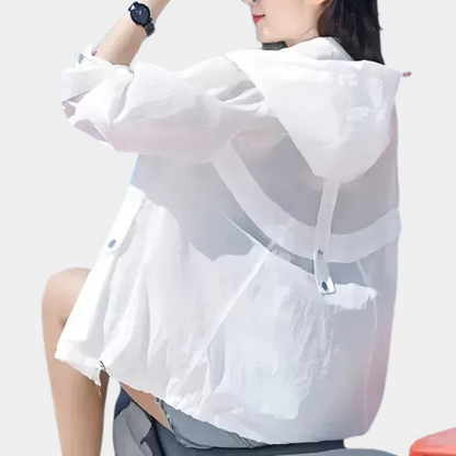Chaqueta Blanca Ligeramente Oversize Con Capucha Integrada Para Mujer | Ideal Para Uso Diario Y Actividades Al Aire Libre