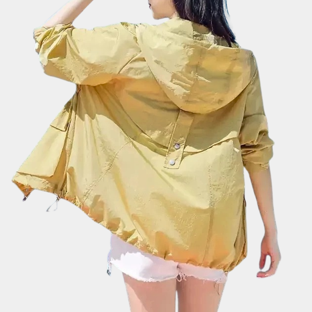 Chaqueta Blanca Ligeramente Oversize Con Capucha Integrada Para Mujer | Ideal Para Uso Diario Y Actividades Al Aire Libre