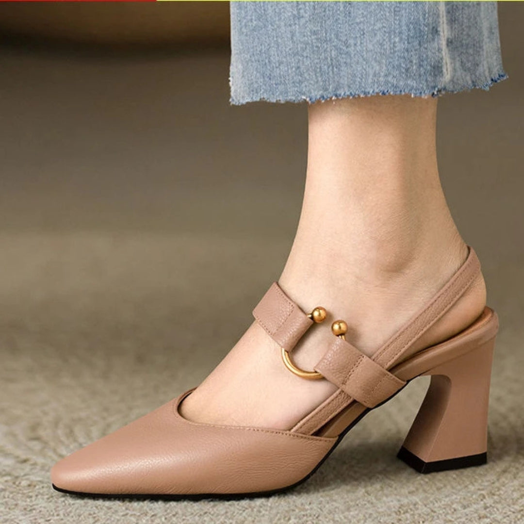 Sandalias Con Tacón Y Correa Slingback Para Mujer | Ideal Para Temporada Cálida