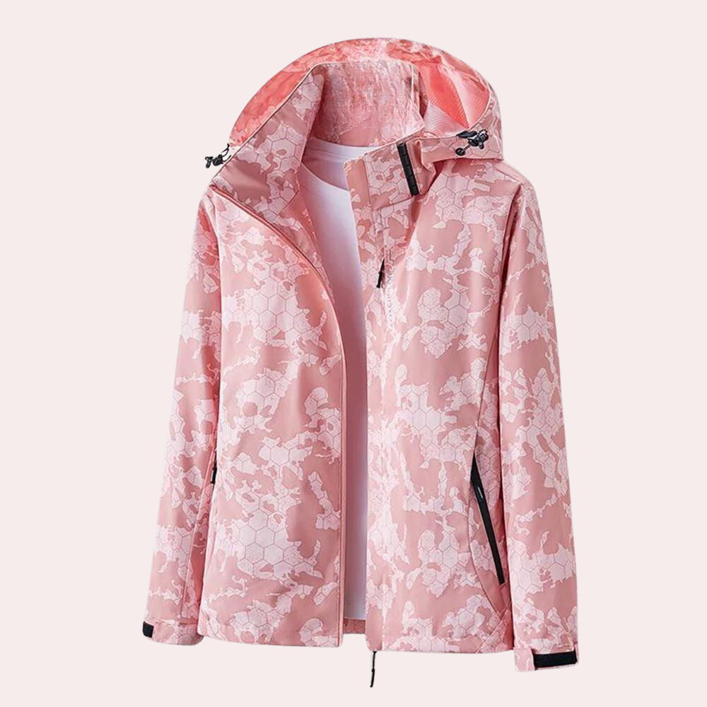 Chaqueta con Capucha Desmontable y Estampado Camuflaje para Mujer | Ideal para Uso Diario en Exteriores