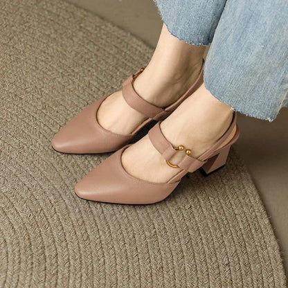 Sandalias Con Tacón Y Correa Slingback Para Mujer | Ideal Para Temporada Cálida