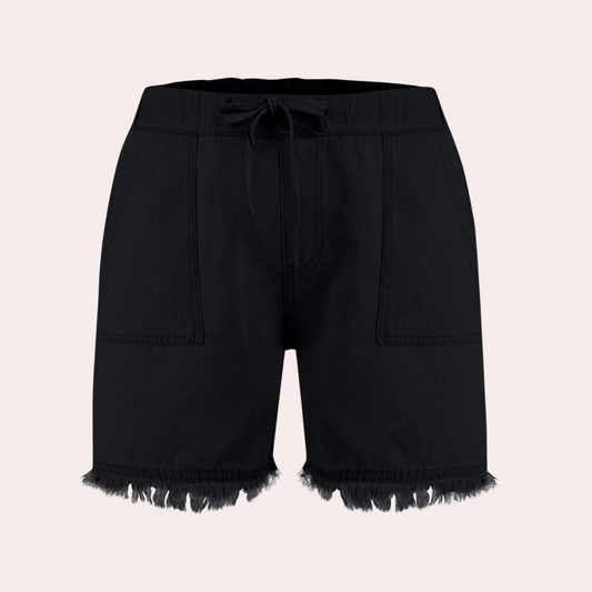 Short Con Cintura Elástica Y Acabados Con Flecos Para Mujer | Ideal Para Días Cálidos