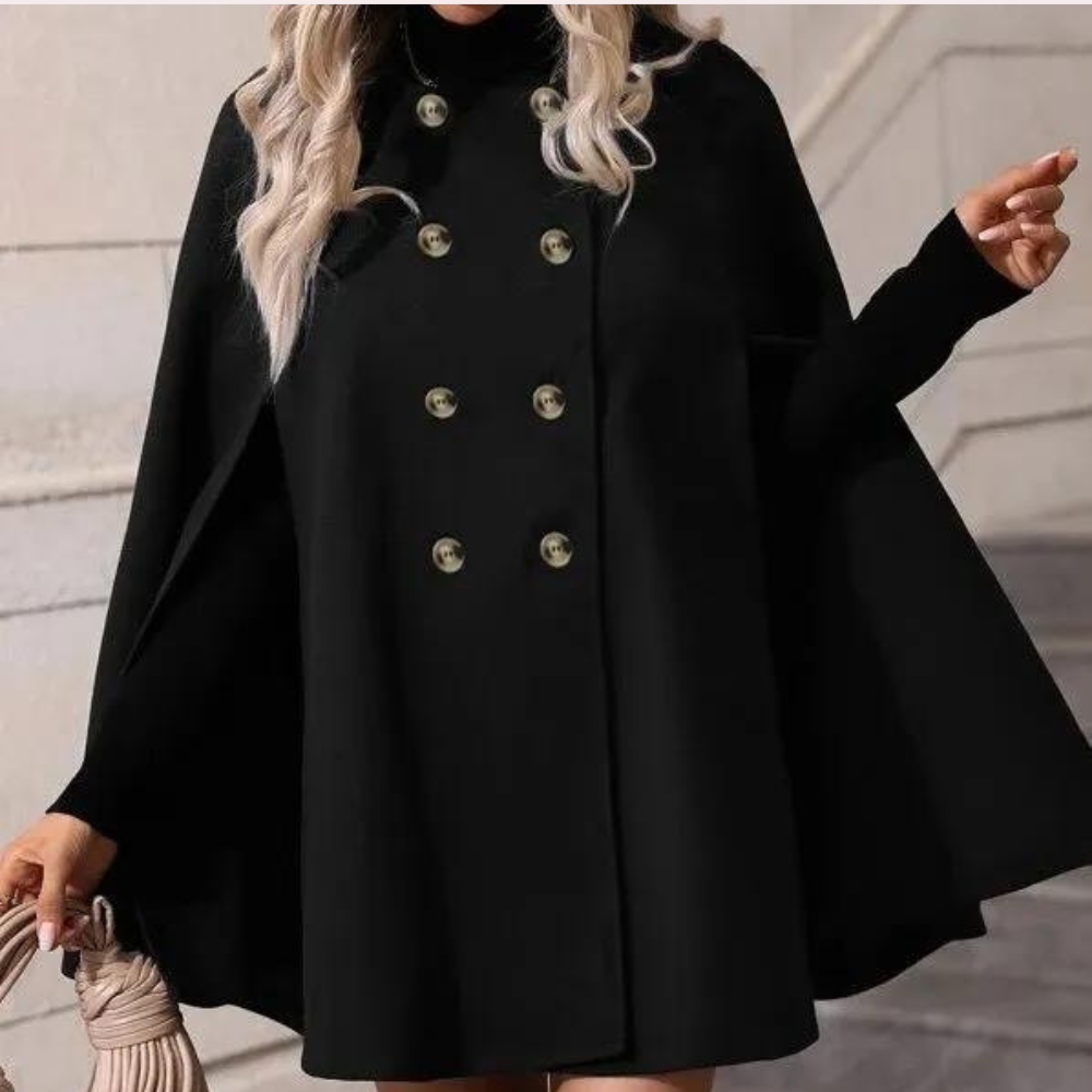 Capa con Diseño Estructurado y Cierre Cruzado para Mujer | Ideal para El Invierno