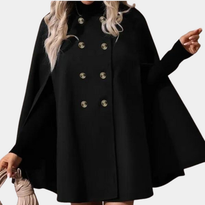 Capa con Diseño Estructurado y Cierre Cruzado para Mujer | Ideal para El Invierno