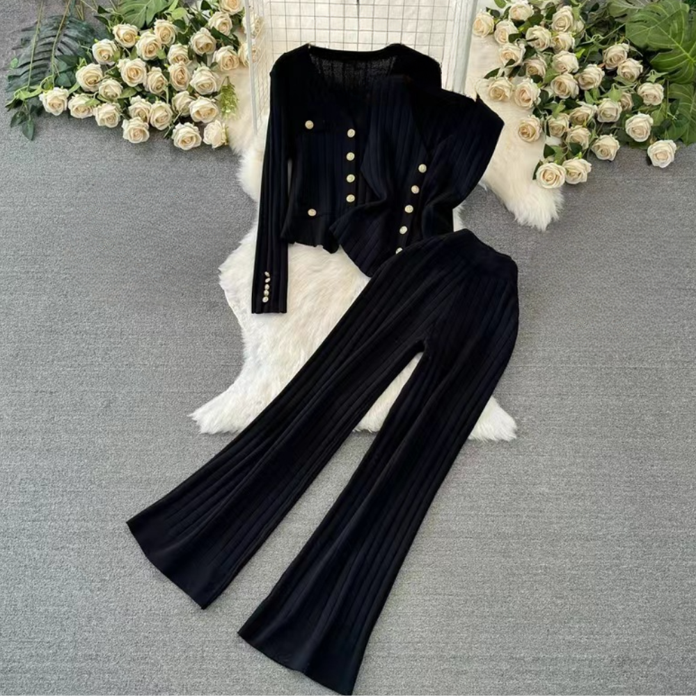 Conjunto De Tres Piezas con Cardigan Abierto para Mujer | Ideal para Uso Diario