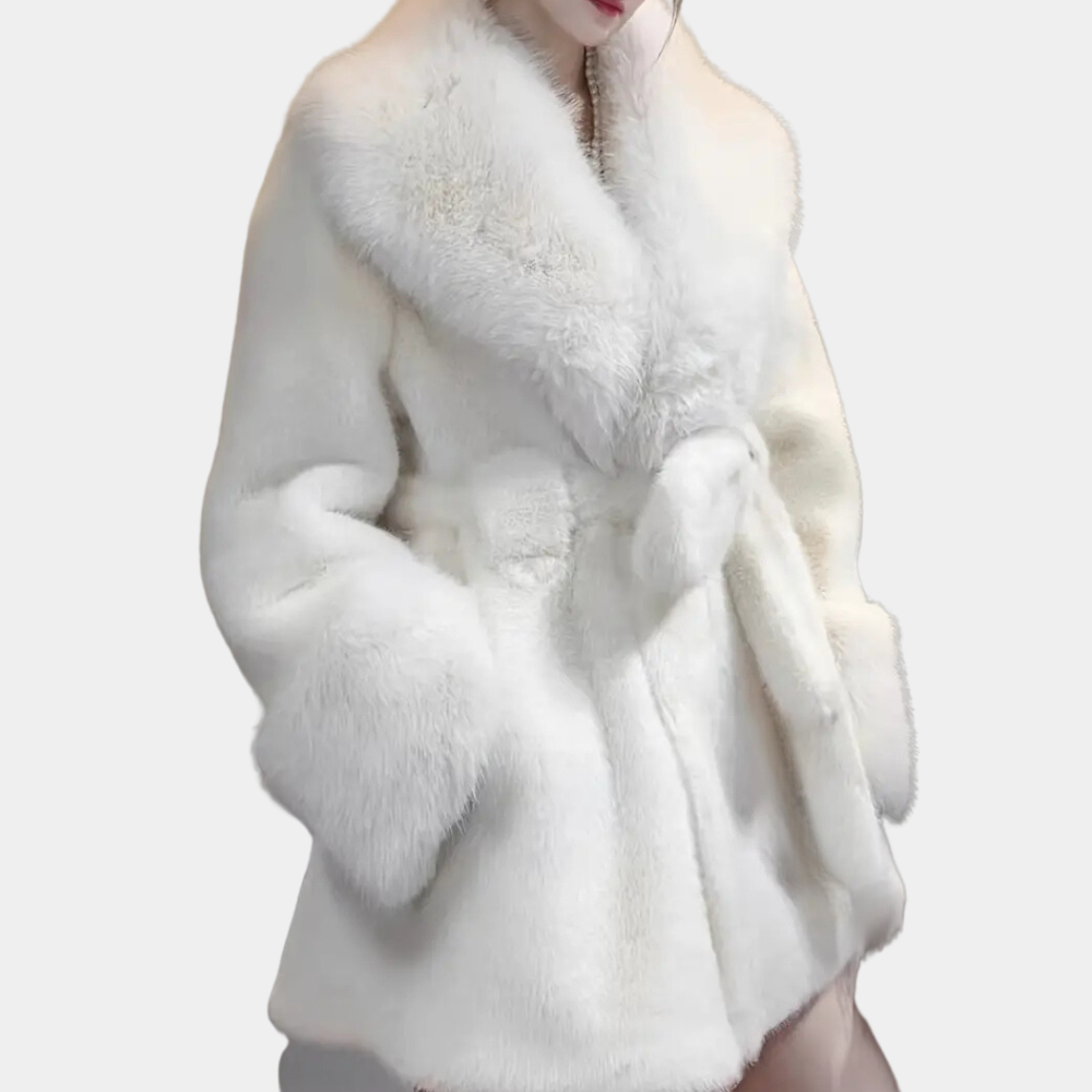 Abrigo con Cuello Amplio y Cinturón para Mujer | Ideal para El Invierno