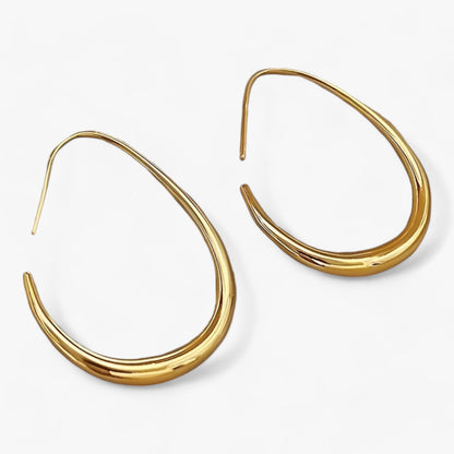Pendientes Ovalados con Aguja de Metal Plateado para Mujer | Ideal para Uso Diario o Salidas