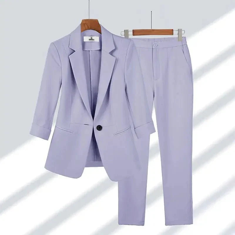 Conjunto De Blazer Clásico Y Pantalón Coordinado Para Adultos | Ideal Para Entornos Profesionales Y Versátiles