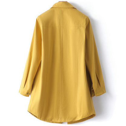 Trenchcoat Midi con Cuello Alto y Mangas Largas para Mujer | Uso Profesional o Diario