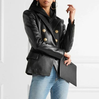 Blazer Con Doble Botonadura Y Revers Clásicos Para Mujer | Ideal Para Entornos Profesionales Y Uso Diario