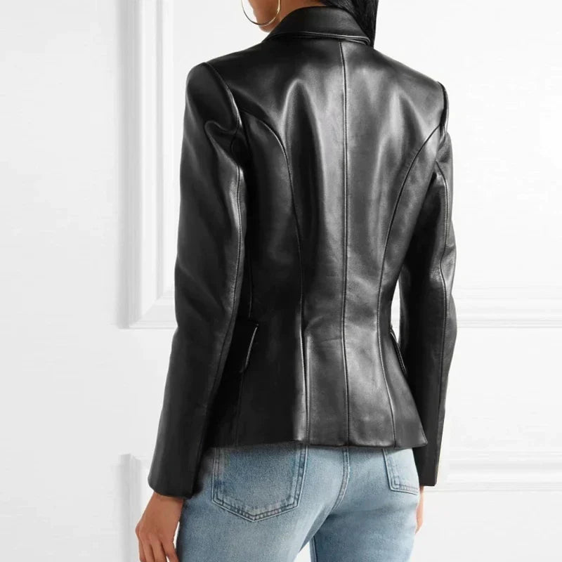 Blazer de Corte Estructurado con Botones Dobles y Cuello con Solapa para Mujer | Uso Diario o Profesional