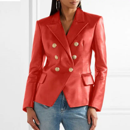 Blazer de Corte Estructurado con Botones Dobles y Cuello con Solapa para Mujer | Uso Diario o Profesional