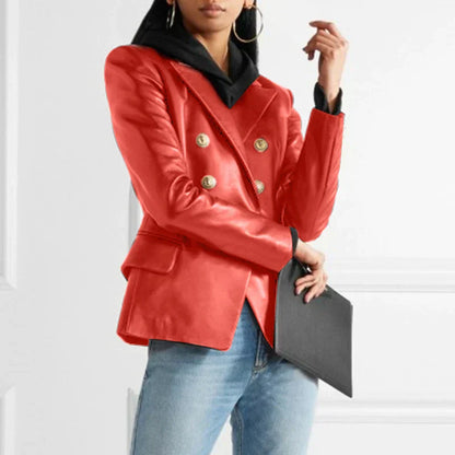 Blazer Con Doble Botonadura Y Revers Clásicos Para Mujer | Ideal Para Entornos Profesionales Y Uso Diario