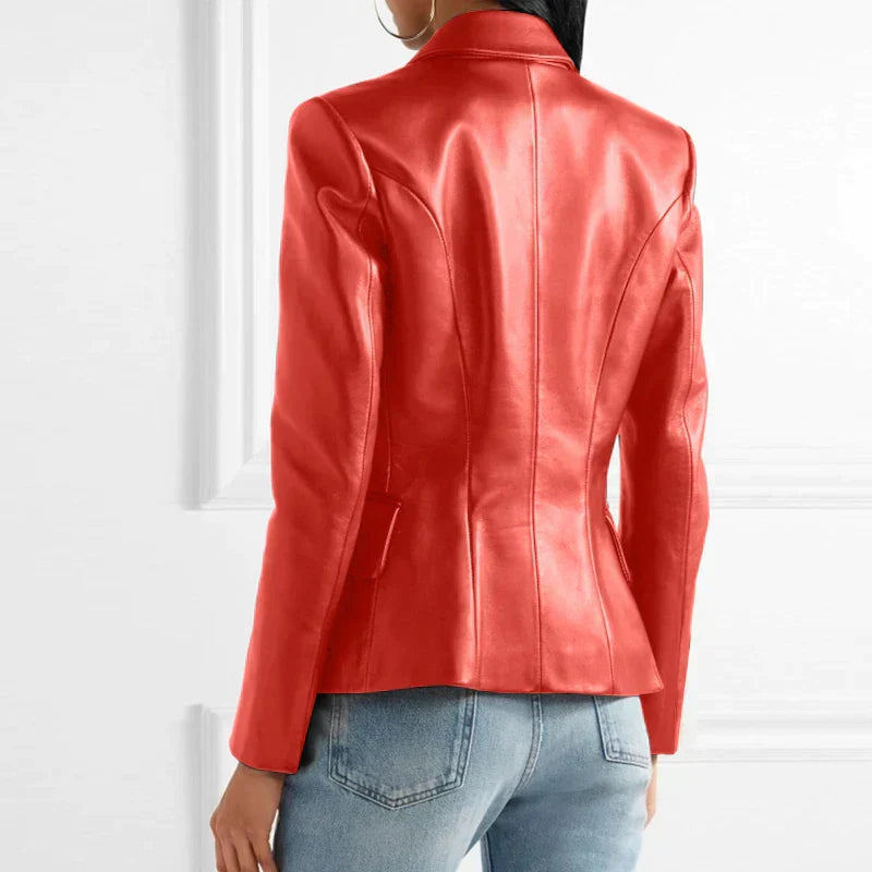 Blazer de Corte Estructurado con Botones Dobles y Cuello con Solapa para Mujer | Uso Diario o Profesional