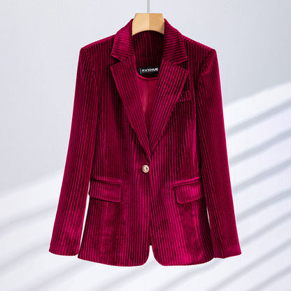 Blazer de Corte Ajustado con Un Solo Botón y Manga Larga para Mujer | Uso Diario o Profesional