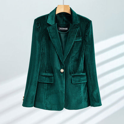 Blazer de Corte Ajustado con Un Solo Botón y Manga Larga para Mujer | Uso Diario o Profesional
