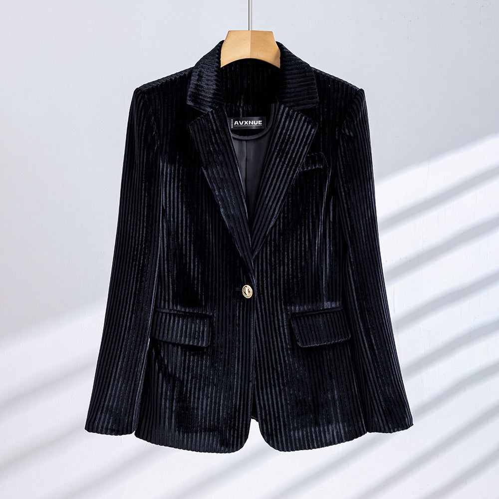 Blazer de Corte Ajustado con Un Solo Botón y Manga Larga para Mujer | Uso Diario o Profesional