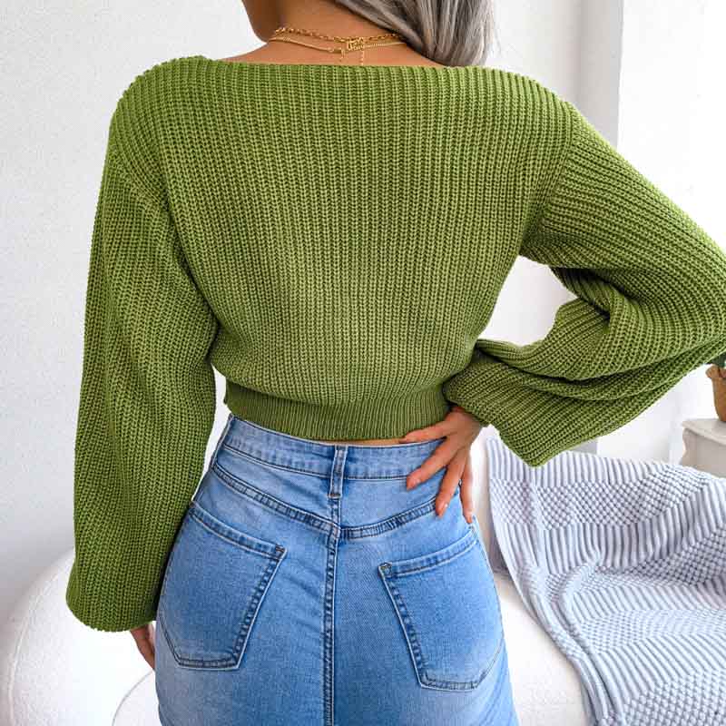 Jersey Con Cuello En V Y Detalle De Nudo Para Mujer | Ideal Para Uso Diario Y Ocasiones