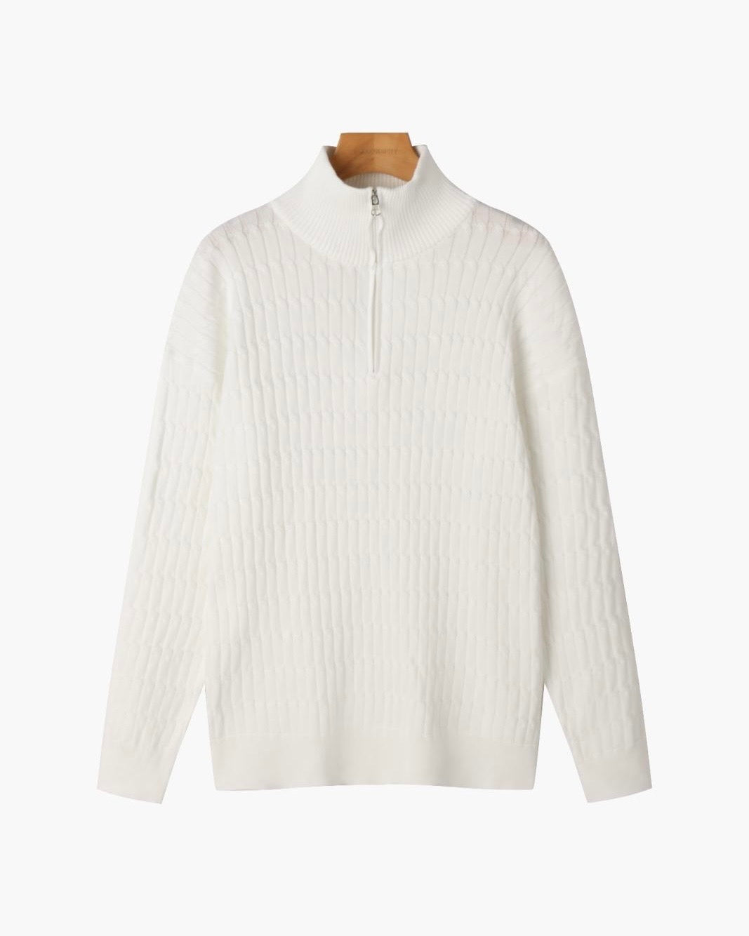 Jersey de Punto Trenzado con Medio Cierre para Hombre | Ideal para Uso Diario