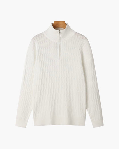Jersey de Punto Trenzado con Medio Cierre para Hombre | Ideal para Uso Diario