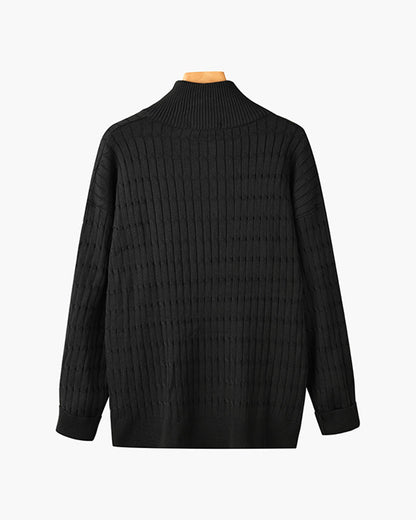 Jersey de Punto Trenzado con Medio Cierre para Hombre | Ideal para Uso Diario