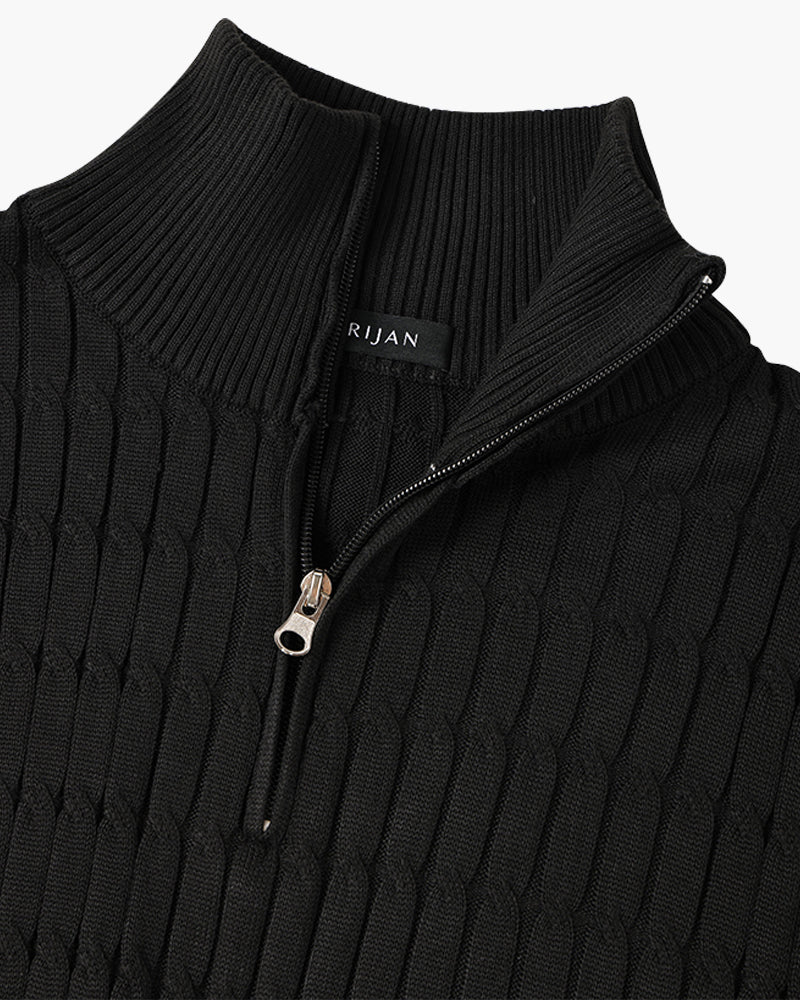 Jersey de Punto Trenzado con Medio Cierre para Hombre | Ideal para Uso Diario