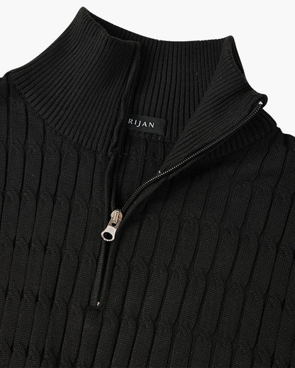 Jersey de Punto Trenzado con Medio Cierre para Hombre | Ideal para Uso Diario