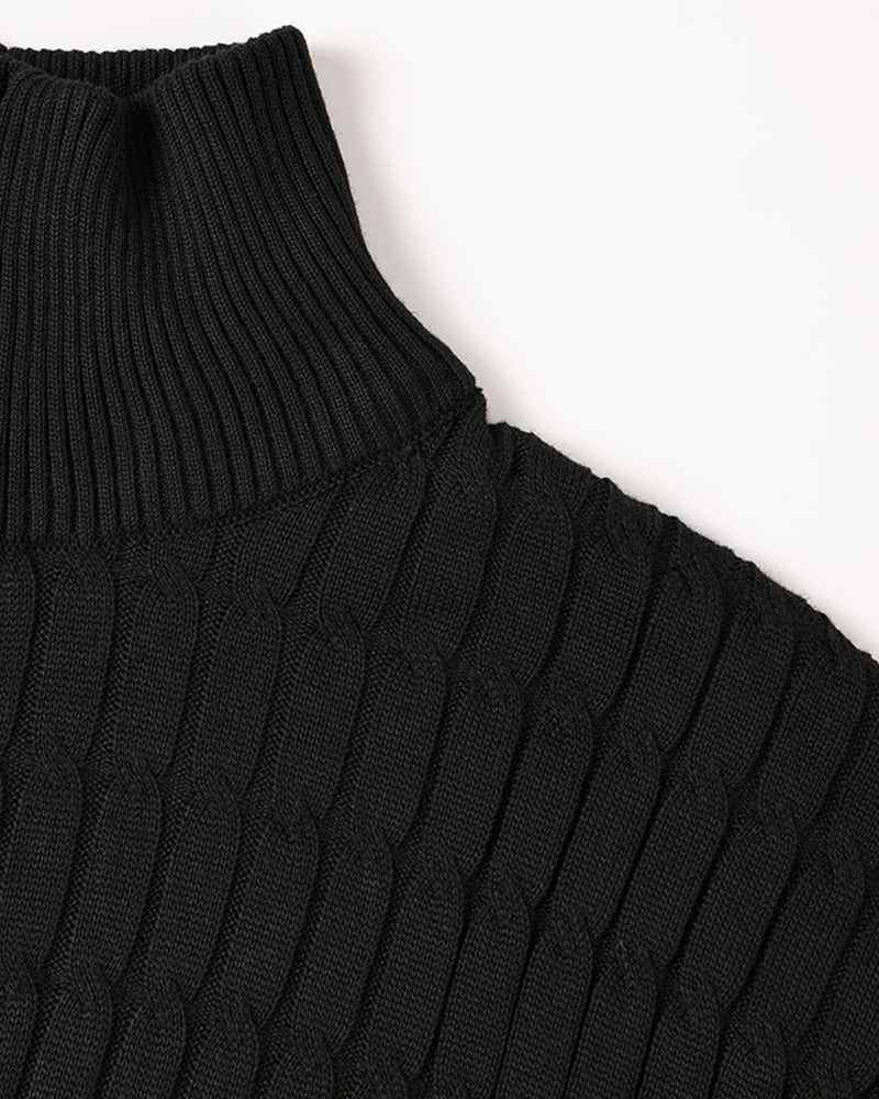 Jersey de Punto Trenzado con Medio Cierre para Hombre | Ideal para Uso Diario