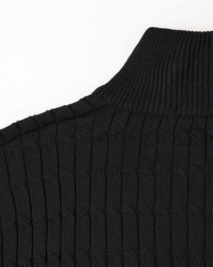 Jersey de Punto Trenzado con Medio Cierre para Hombre | Ideal para Uso Diario