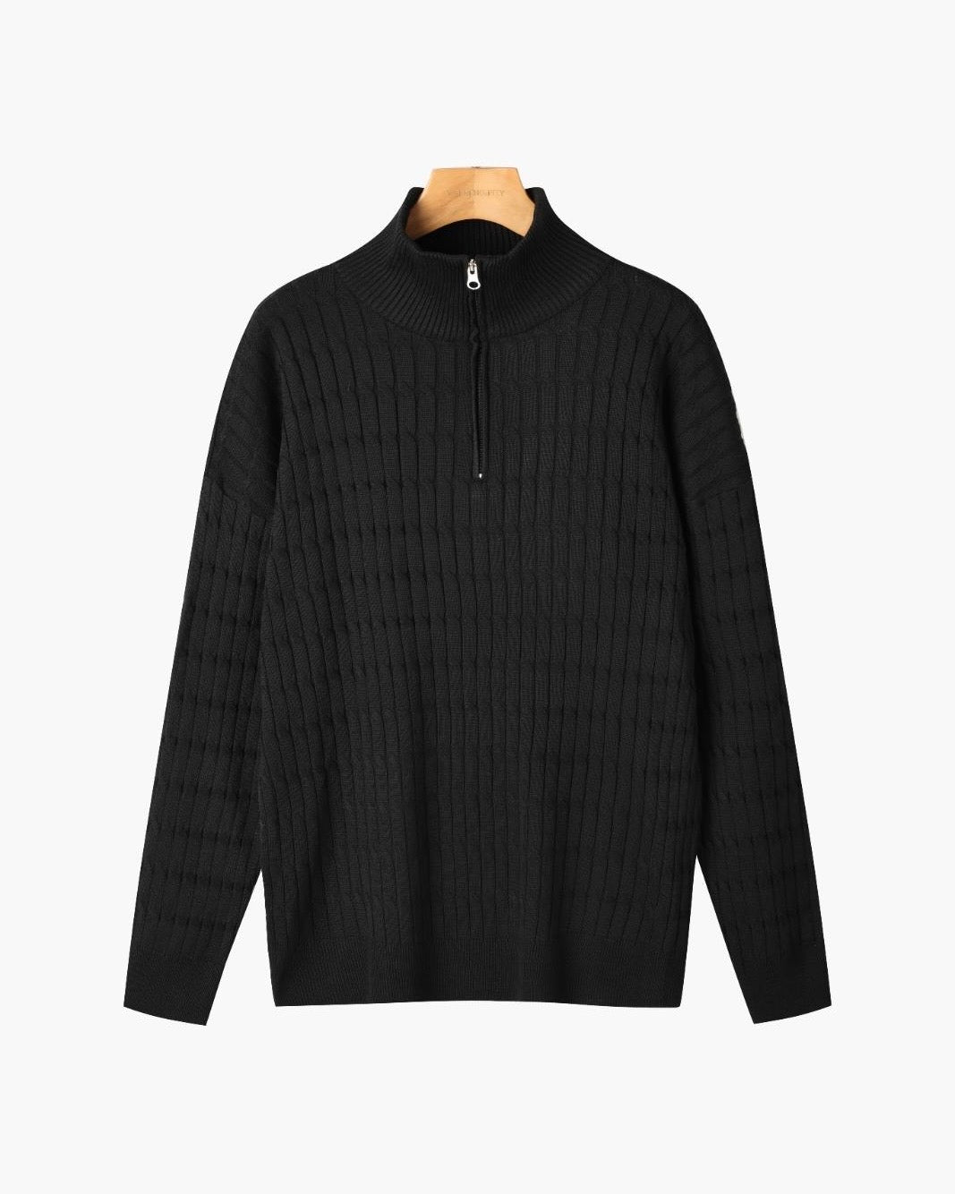 Jersey de Punto Trenzado con Medio Cierre para Hombre | Ideal para Uso Diario