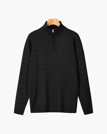 Jersey de Punto Trenzado con Medio Cierre para Hombre | Ideal para Uso Diario