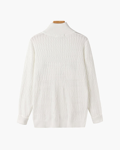 Jersey de Punto Trenzado con Medio Cierre para Hombre | Ideal para Uso Diario