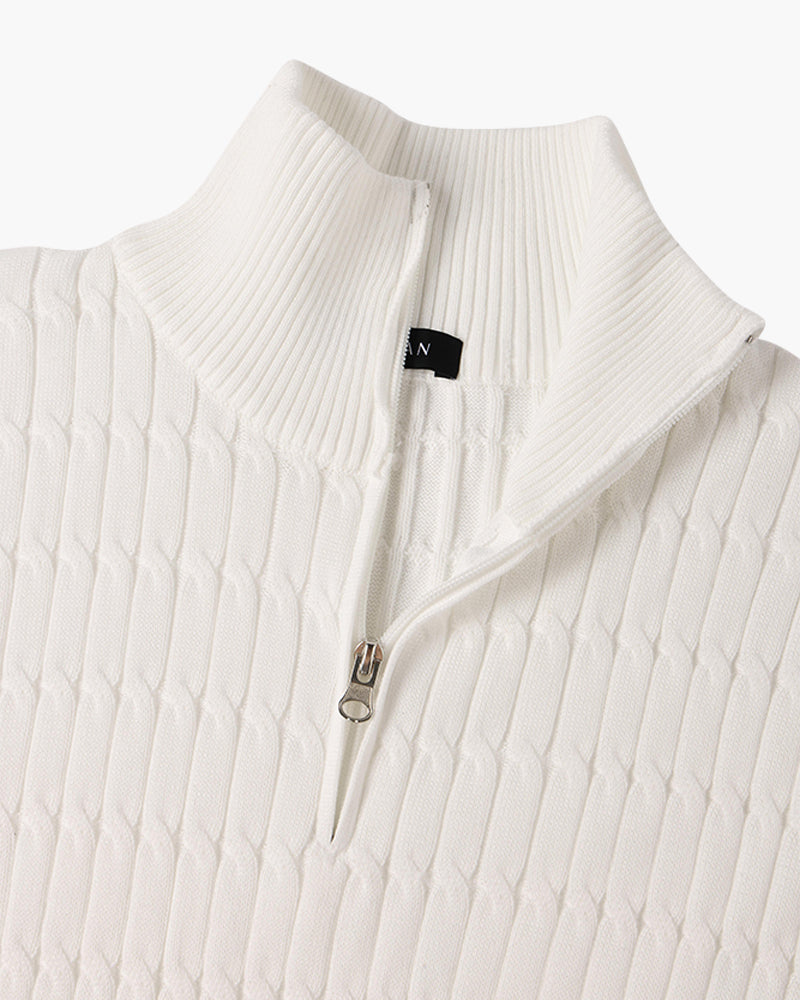 Jersey de Punto Trenzado con Medio Cierre para Hombre | Ideal para Uso Diario