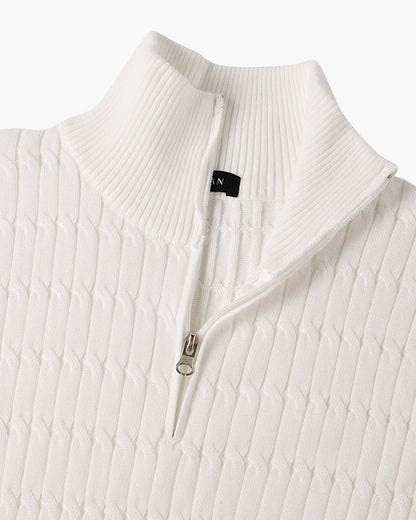 Jersey de Punto Trenzado con Medio Cierre para Hombre | Ideal para Uso Diario