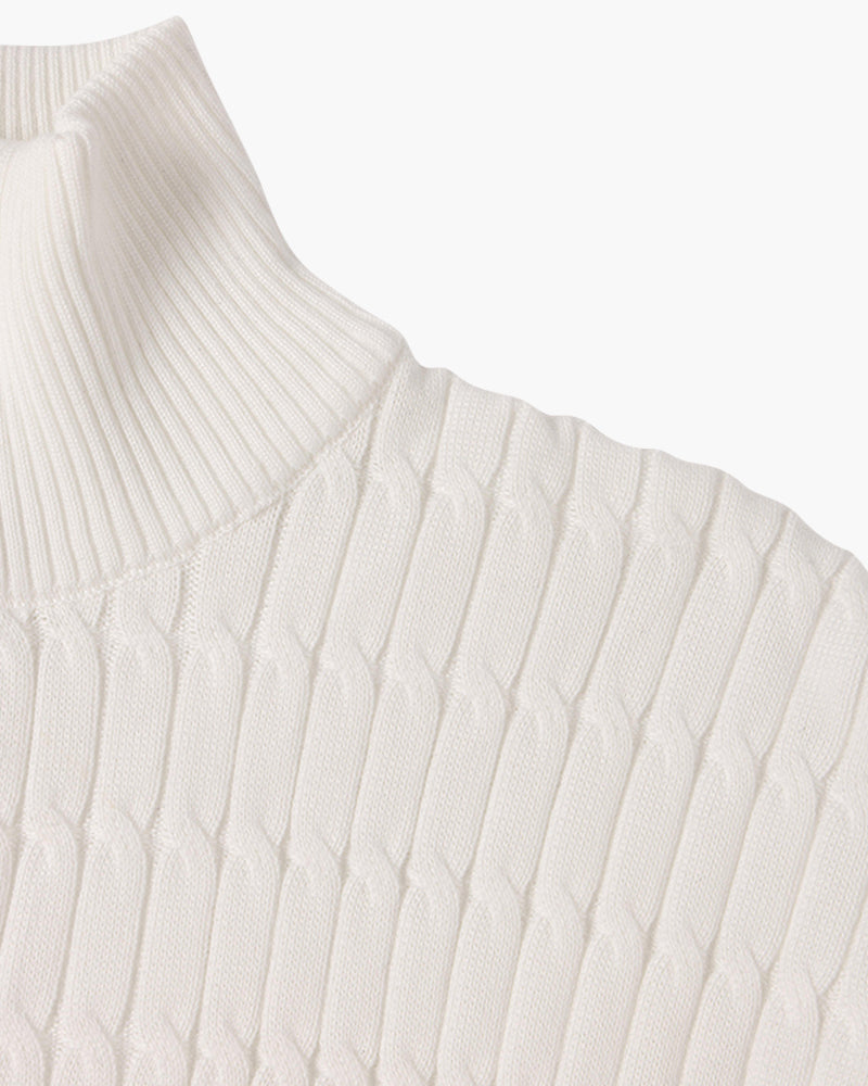 Jersey de Punto Trenzado con Medio Cierre para Hombre | Ideal para Uso Diario