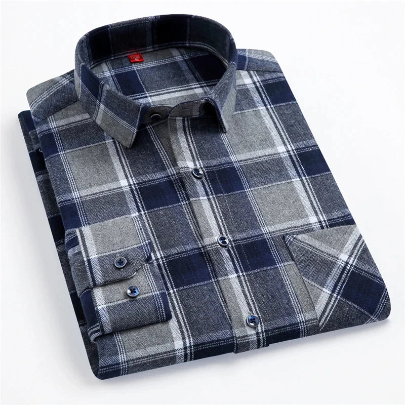 Camisa de Hombre con Estampado de Cuadros para Uso Diario | Ideal para Todo el Año